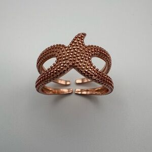 Sterling silver 925 Rose gold plated starfish Women's Ring